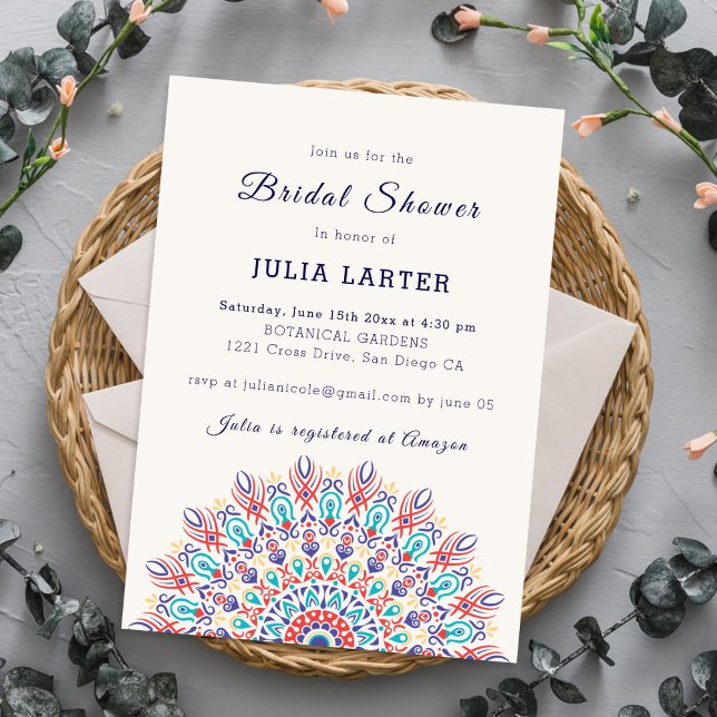 Soft Feather Pampas Grass Mandala Bridal Shower Inbjudningar (Skapare uppladdad)