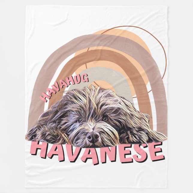 Soft Fleece Blanket, Sweet HavaHug Havanese, Throw (Framsidan)