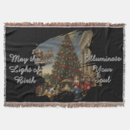 Soft Fleece Nativity Christmas Throw Blanket Filt