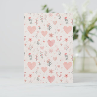Soft Floral Heart Invitation in Neutral Pink Tones Inbjudningar