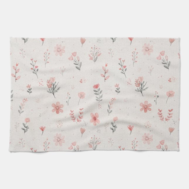 Soft Floral Kitchen Towel Pattern Kökshandduk (Horisontell)