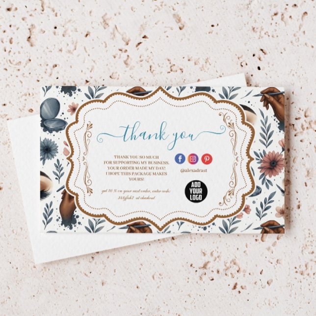 Soft Floral Lash Artist Beauty Studio Tack Kort (Skapare uppladdad)