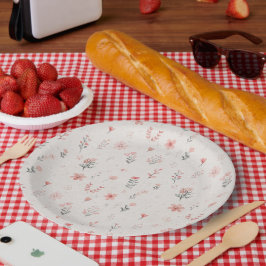 Soft Floral Pattern Paper Plates