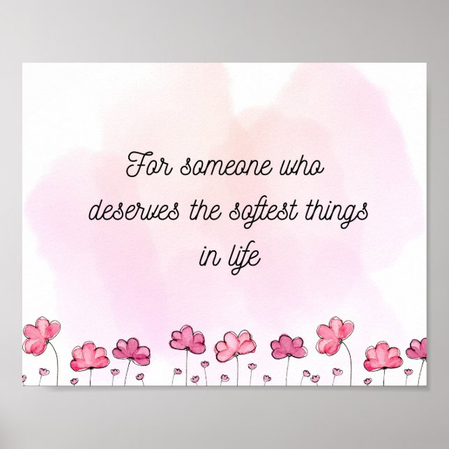 Soft Floral Wall Art Aesthetic Quote Print Poster (Framsidan)