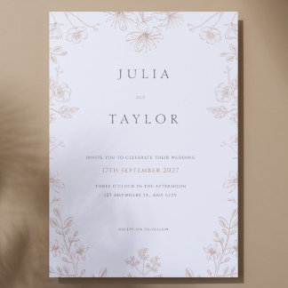 Soft Floral Wedding Invitation – Elegant Colorful  Inbjudningar