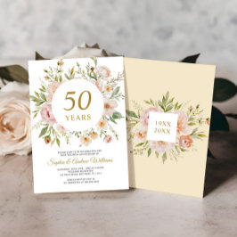 Soft Flowers 50th Anniversary Invitation Inbjudningar