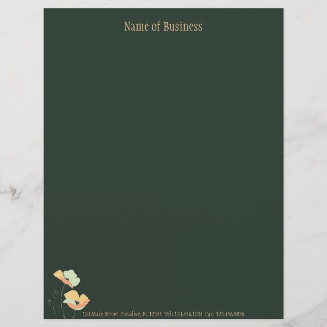 Soft Flowers ~ Letterhead Business Work Career Brevhuvud (Framsida)