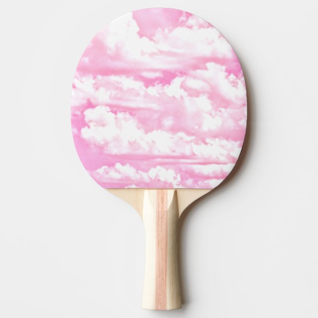 Soft Fuchsia Rosa Girly Clouds Pingisracket (Framsidan)