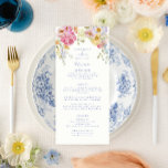Soft Garden Blommigts Bröllop Menu Meny<br><div class="desc">Det här bröllop-menykortet med mjuka vattenfärger i blommigt har ömtåliga pastellblommor,  perfekt för romantiskt,  vintage eller trädgårdskrävande bröllop. Det ger en personlig,  elegant till firande. Anpassadet och färg gör det till ett tidlöst,  konstnärligt val för din speciella dag.</div>
