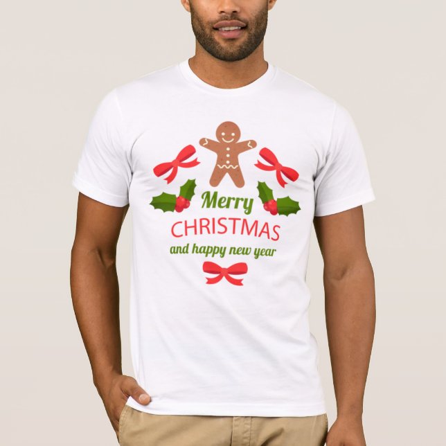 Soft Gingerbread Family Christmas Shirt USA T Shirt (Framsida)
