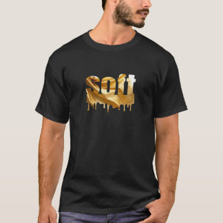 Soft – Golden Melt Typography | Minimal Gold Drip T Shirt