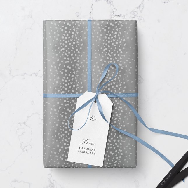Soft Grått Baby Hjort Fawn Spots Presentpapper (animal print baby deer fawn spot patterned gift wrapping paper in cool gray)
