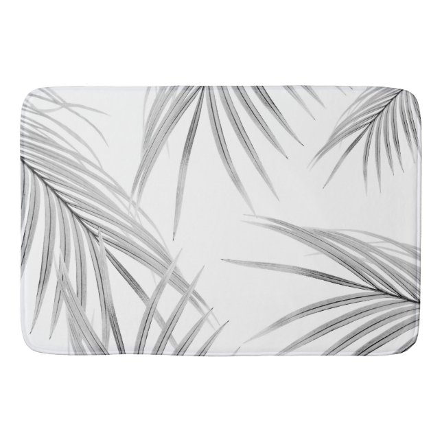 Soft Grått Handflatan Löv Dream #1 #tropical #deco Badrumsmatta (Framsidan)