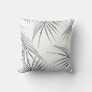 Soft Grått Handflatan Löv Dream #1 #tropical #deco Kudde