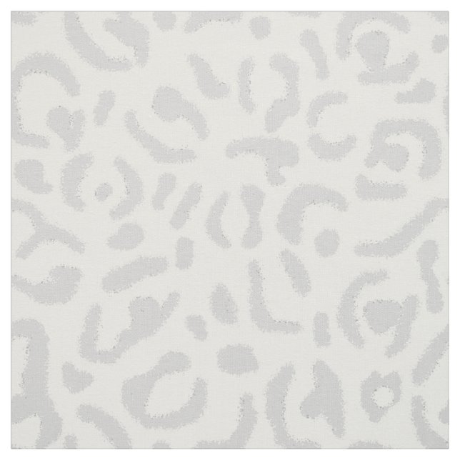 Soft Grått och White Leopard Cheetah Skriv ut Tyg (Provkarta)