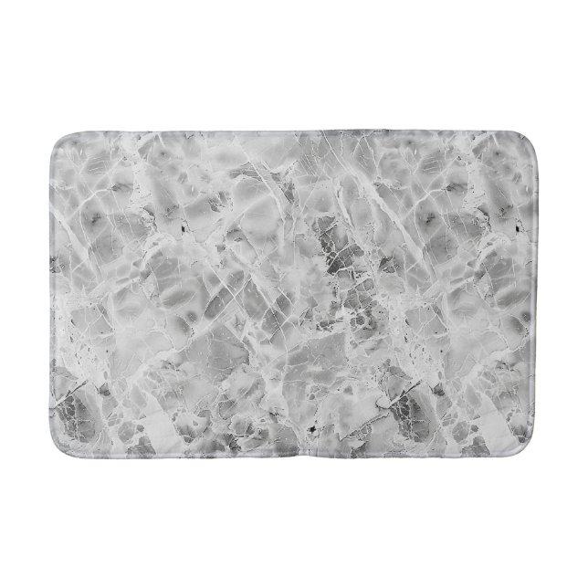 Soft Grått "Opulent Marble Whirl" Marble Struktur  Badrumsmatta (Framsidan)