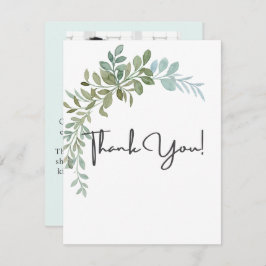 Soft Green Eucalyptus Watercolor Rustic Wedding Tack Kort
