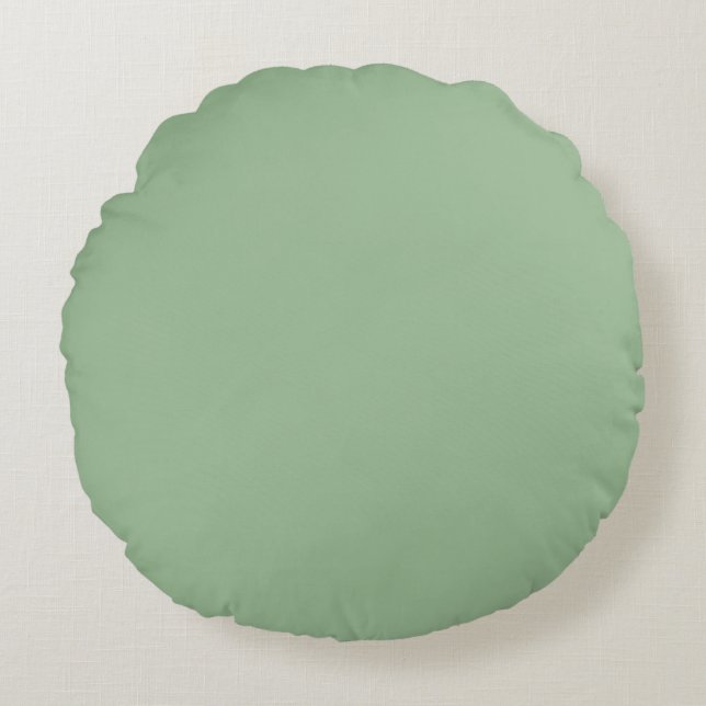 Soft Green,Lovely, Solid, Modern, Simple, Trendy Rund Kudde (Framsidan)