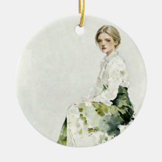 Soft Green Portrait Ornament