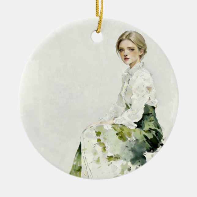 Soft Green Portrait Ornament (Framsidan)