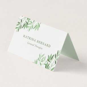 Soft Greenery Therapist Photo & QR-kod Visitkort