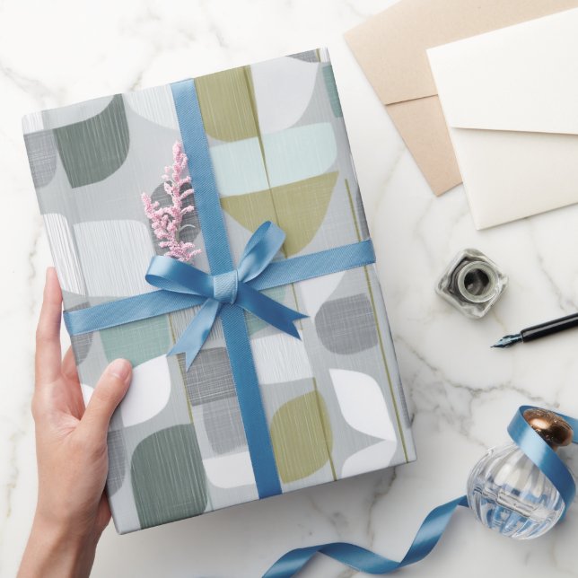 Soft Grey Sage Balance Abstract Pattern Presentpapper (Gifting)