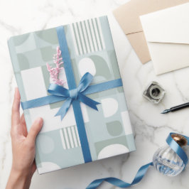 Soft Grey Sage Balance Abstract Pattern Presentpapper