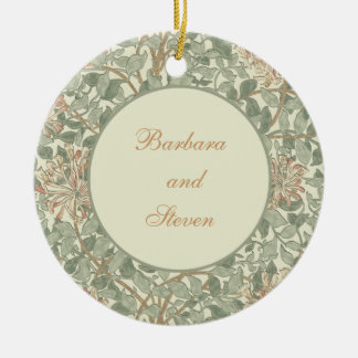 Soft Grönt Vintage William Morris Honeysuckle Julgransprydnad Keramik