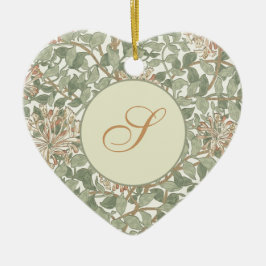 Soft Grönt Vintage William Morris Honeysuckle Julgransprydnad Keramik