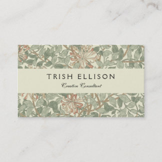 Soft Grönt Vintage William Morris Honeysuckle Visitkort