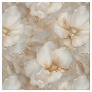 Soft Guld Luxury Flowers Fabric Tyg