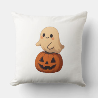 Soft Halloween pillow featuring a cute ghost on a  Kudde