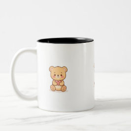 Soft Heart Big Love Cute Teddy Bear Mugs  Två-Tonad Mugg
