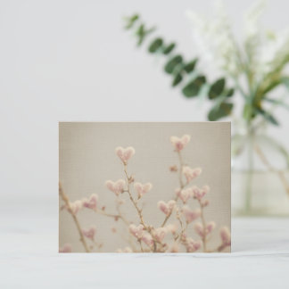 Soft Heart Blossom Postcard – Romantic Botanical  Vykort
