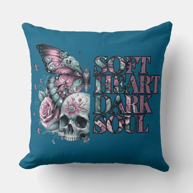 Soft Heart Mörk Soul Pastel Goth Kudde (Framsida)