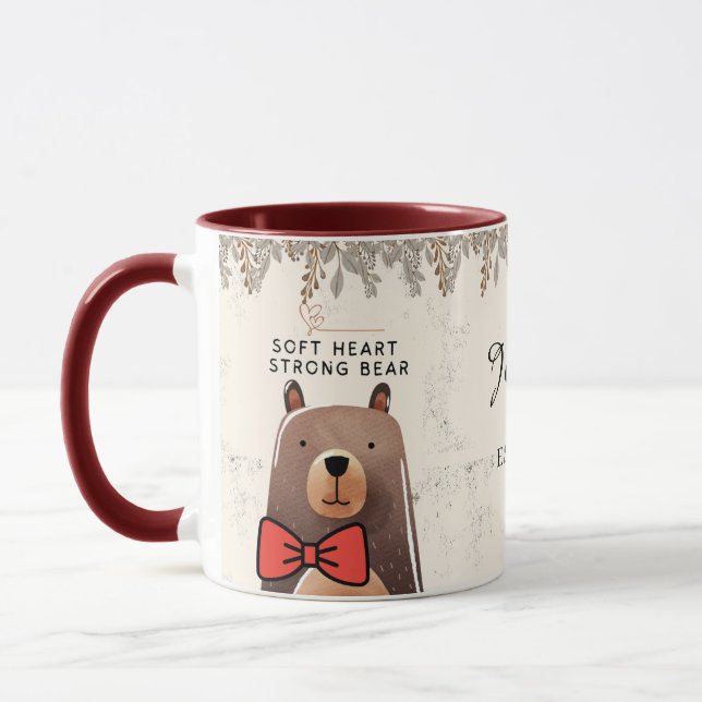 Soft Heart Strong mama bear Art Mugg (Vänster)