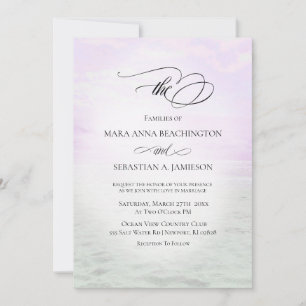 *~* Soft Himlar Beach Sea Sand PhotoWedding Inbjudningar