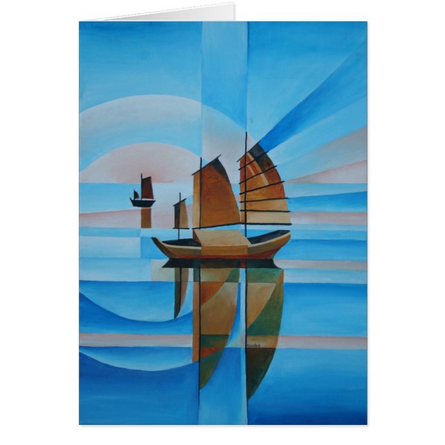 Soft Himlar, Cerulean Seas och Cubist Junks Hälsningskort (Framsidan)