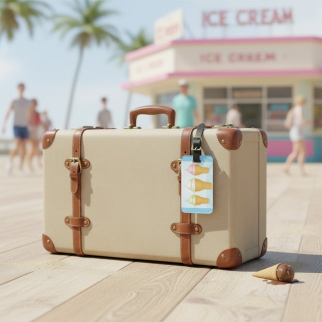 Soft  Ice Cream Cones Roligt SommarDessert Bagagebricka (Skapare uppladdad)