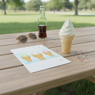 Soft Ice Cream Cones Roligt SommarDessert Inbjudningar