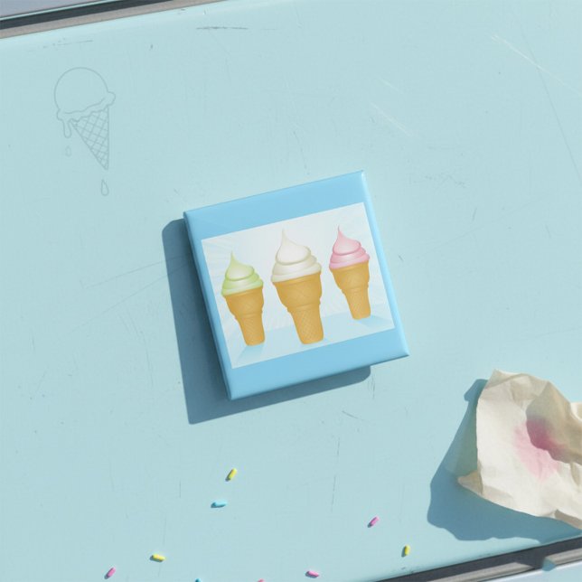 Soft  Ice Cream Cones Roligt SommarDessert Knapp (Skapare uppladdad)
