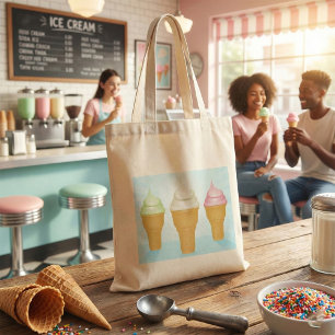 Soft Ice Cream Cones Roligt SommarDessert Tygkasse