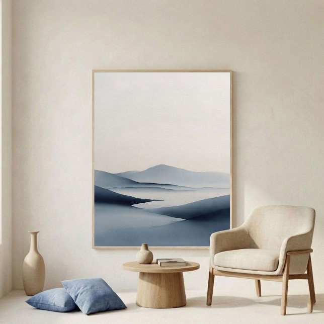 Soft Indigo Abstract Horizon Wall Art Poster (Skapare uppladdad)