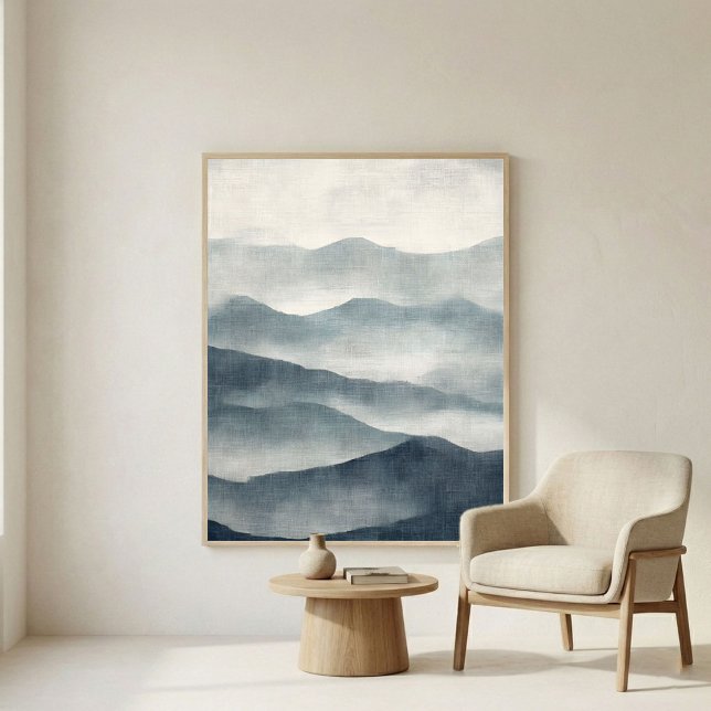 Soft Indigo Abstract Terrain Wall Art Poster (Skapare uppladdad)