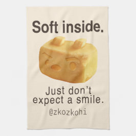 Soft Inside: Iron T Pineapple Cake Funny Quote Art Kökshandduk
