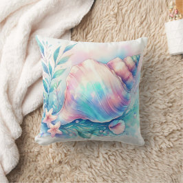 Soft Iridescent Pastel Hues Conch Seashell Kudde