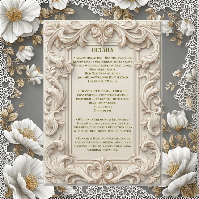 Soft Ivory Baroque Grandeur Acanthus Swirl Minimal Tilläggskort (Soft Ivory Baroque Grandeur Acanthus Swirl Minimal Enclosure Card)
