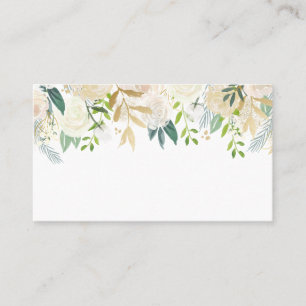 Soft Ivory Blommigt Garland med Greenery Bröllop Placeringskort