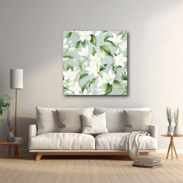Soft Jasmine Floral Elegance Accent Canvastryck