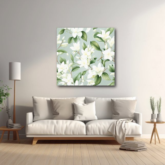 Soft Jasmine Floral Elegance Accent Canvastryck (Skapare uppladdad)